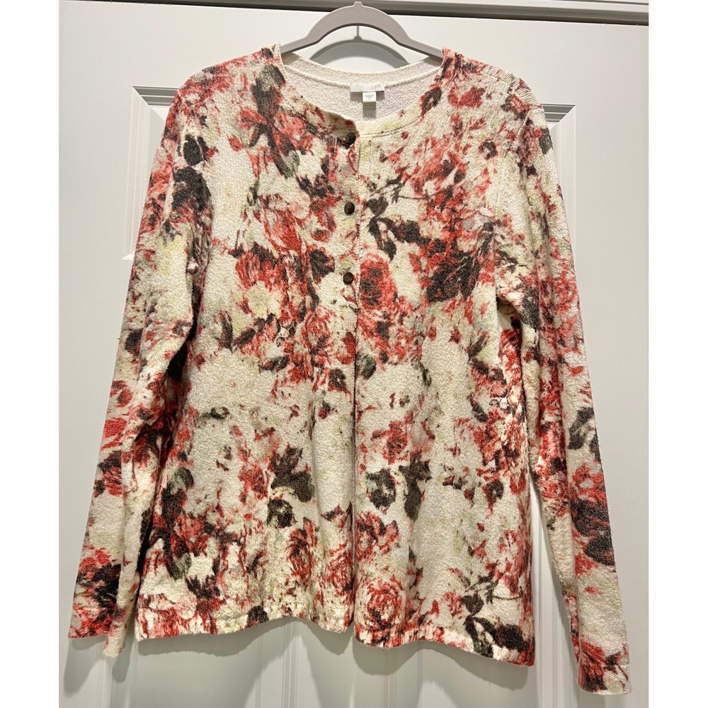 J. Jill Women's Open Cardigan Floral Size M